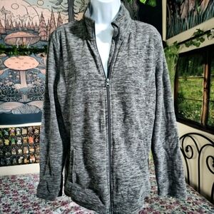 Basic Editions Grey Long Sleeve Zip Warm Sweatshirt Jacket LargeThis Basic Edi